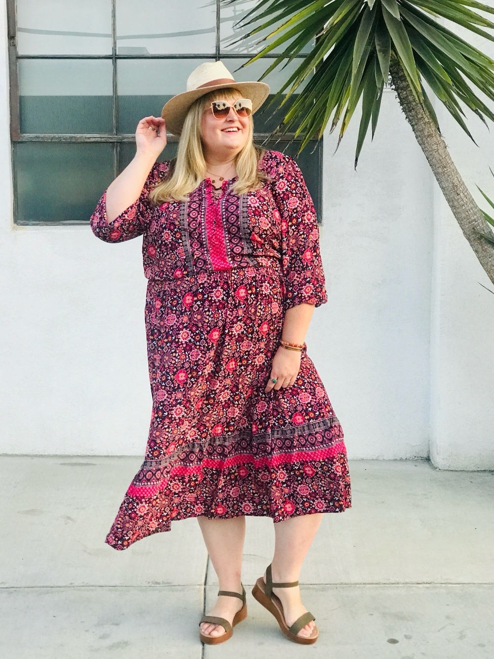 LANE BRYANT FLORAL BOHO DRESS